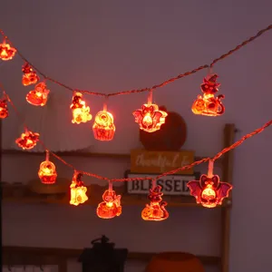Guirnalda de luces LED de Halloween calabaza murciélago decoración para habitación fiesta