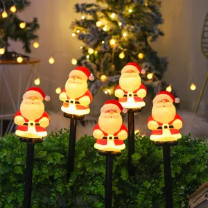 Christmas LED Lawn Stake Lights Gingerbread Man Santa Claus Outdoor Waterproof Yard Garden Decor Party Lighting