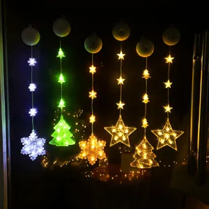LED Weihnachten Saugnapf Fensterleuchte, festliche Hängedeko für Zimmer und Party.