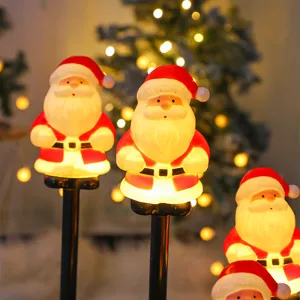 Christmas Santa Claus solar ground stake lights outdoor waterproof LED garden lawn decorative lamp