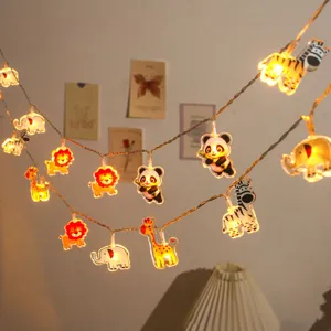 Cute cartoon animal LED string lights for kids bedroom bedside mood lighting party decor