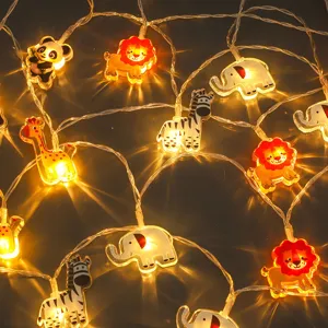 Cute cartoon animal LED string lights for kids bedroom bedside mood party room decoration