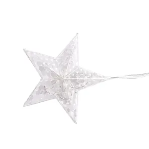 Catena luminosa LED a stella trasparente per decorazioni festive e illuminazione natalizia.