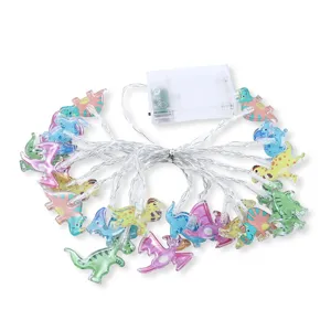 Cute dinosaur LED string lights for kids bedroom, battery operated fairy lights for party decor