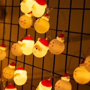 LED Christmas String Lights Santa Claus Snowman Star Fairy Lights For Xmas Tree Home Party Room Holiday Decoration