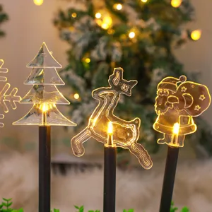 Solar Weihnachten Bodenstecker Lichter Wasserdicht LED Outdoor Rasen Hof Weg Dekorative Beleuchtung Stern Baum Santa Dekor