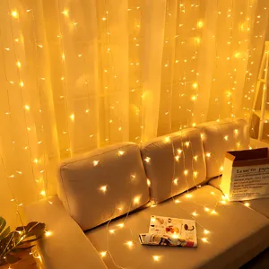 LED Curtain String Lights Copper Wire Window Backdrop Decoration For Bedroom Party Holiday