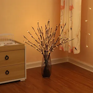LED Simulación Rama de Árbol Luz de Noche Decoración de Habitación Romántica Flor Artificial Cadena de Luz Cálida Iluminación de Fiesta en Casa