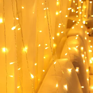 LED curtain string lights warm white fairy lights for bedroom bedroom party holiday decor