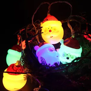 LED Santa Claus string lights for Christmas tree decoration, vibrant festive ambient lighting