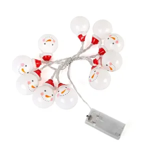 LED Christmas snowman string lights decorative battery operated fairy lights for holiday tree decor