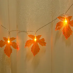 LED maple leaf string lights autumn harvest Thanksgiving warm fairy lights for home decor
