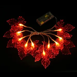 LED maple leaf string lights battery operated fairy lights for warm autumn and home decor