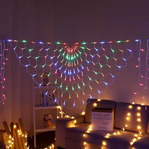 Colorful LED Peacock Net Light Outdoor Camping Decorative Light Festival Party Holiday Waterproof Lighting String