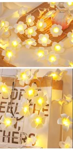 Guirnalda de luces LED de frangipani blanco calido para decoracion de habitacion fiesta