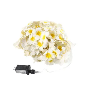 Guirnalda de Luces LED de Flores de Frangipani Decoracion Fiesta Interior Lámpara