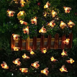 Solar LED Bienen Lichterkette für Außen, wasserdichte Garten Dekoration für Hof und Party.