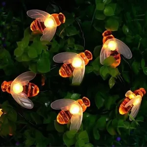 Outdoor Solar LED Bienen Lichterkette, wasserdichte Garten Deko Lichter für Terrasse.