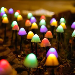 LED solar mushroom lights outdoor waterproof garden landscape stake lighting for lawn