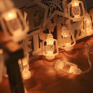 LED camping string lights retro mini lantern decorative lights for outdoor tent canopy decor