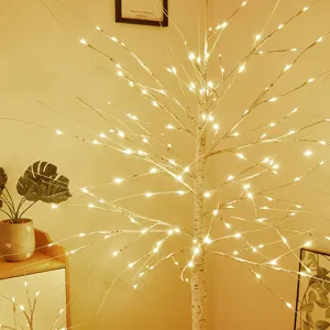 Lámpara árbol de abedul LED, luz decorativa blanca para Navidad y decoración de dormitorio