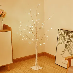 Luz de árbol de abedul LED para decoración del hogar, árbol de ramas iluminado para fiestas.