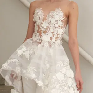 Sexy sleeveless lace sheer illusion jumpsuit for women, elegant floral embroidered.