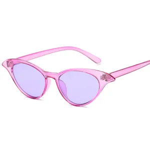 Rosa Katzenauge Sonnenbrille Damen Trend transparente lila Glaeser Sommer Mode Brille Chic