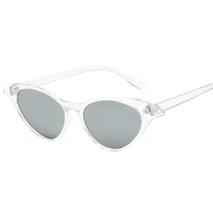 Transparente Cat-Eye Sonnenbrille für Damen, stilvolle graue Gläser UV-Schutz Modischer.