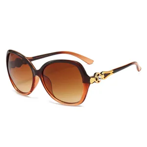 Women Fashion Oversized Oval Sunglasses PC Frame AC Lens Rhinestone Inlaid Gradient Lens Elegant Eyewear Outdoor Sun Protection Shades