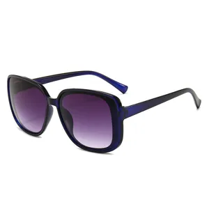 Oversized square sunglasses for women, gradient purple lenses with trendy vintage frames.