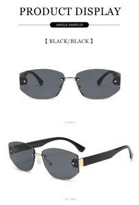 Gafas de sol poligonales sin montura para hombres y mujeres, estilo vintage protección UV.