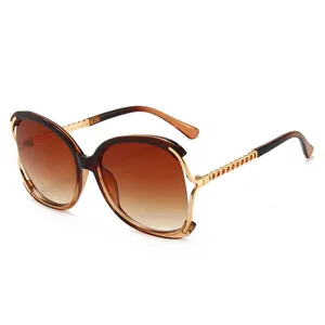 Damen Sonnenbrille Oversize Farbverlauf Metall Kette Mode Strand Brille Sommer Accessoire