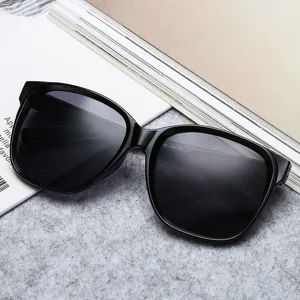 Mode Große Quadratische Rahmen Sonnenbrille Für Damen Herren UV400 Schutz Sonnenschutz Outdoor Fahren Trendige Schwarze Brille