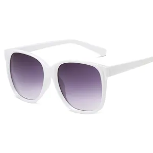Weiße Sonnenbrille mit Farbverlauf für Damen und Herren, stilvoller UV-Schutz Augenschutz.