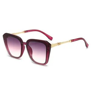Korean style oversized gradient sunglasses for women, trendy UV protection chic eyewear.