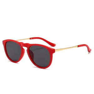 Retro Round PC Frame AC Lens Sunglasses Luxury Alloy Temple UV400 Protection Oversized Sun Glasses For Women Men Fashion