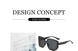Detailed view of trendy oversized polygon sunglasses with curved dark lenses for stylish looks.
