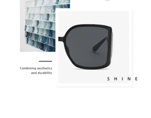Fashionable large frame polygon curved lens sunglasses for trendy street style and wear.