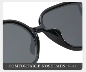 Close-up detail of sunglasses featuring comfortable ergonomic nose pads for secure fit.