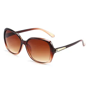 Damen Retro Oversized Farbverlauf Sonnenbrille Mode Strass Bügel schicke Sonnenbrillen
