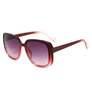 Oversized gradient square sunglasses for women, vintage pink red frame chic fashion eyewear.