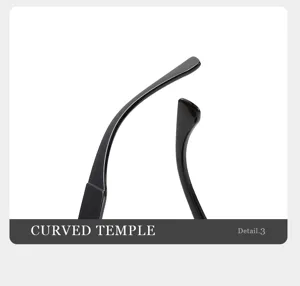 Primer plano del diseño de varilla curva de gafas de sol de moda para estilo y comodidad.