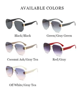 Gafas de sol sin montura elegantes con lentes degradadas y múltiples opciones de color.