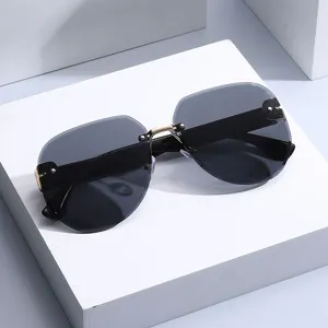 Gafas De Sol Irregulares Sin Marco De Tendencia Para Mujeres Hombres Moda Lente Degradado Ocean Film Gafas De Sol Para Viajes Al Aire Libre