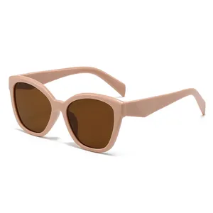 Modische Katzenauge Sonnenbrille für Damen, trendiger dicker Rahmen UV-Schutz Brille chic.