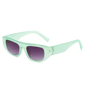 Retro Rechteckige Sonnenbrille Damen Herren Kleiner Rahmen Breiter Bügel UV400 Schutz PC Rahmen AC Linse Mode Outdoor Brillen