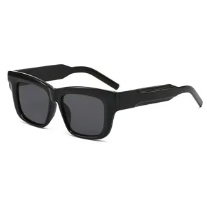 Modische schwarze quadratische Sonnenbrille für Damen und Herren mit UV-Schutz und Stil.