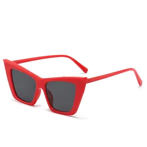Rote Katzenaugen Sonnenbrille Damen Herren, stilvolle dicke quadratische Brille.