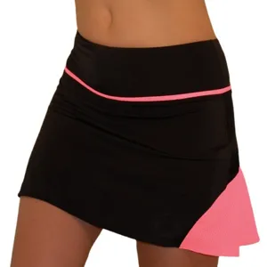 Damen Sport Skort Tennisrock Fitness Running Rock mit kontrastierenden rosa Akzenten.